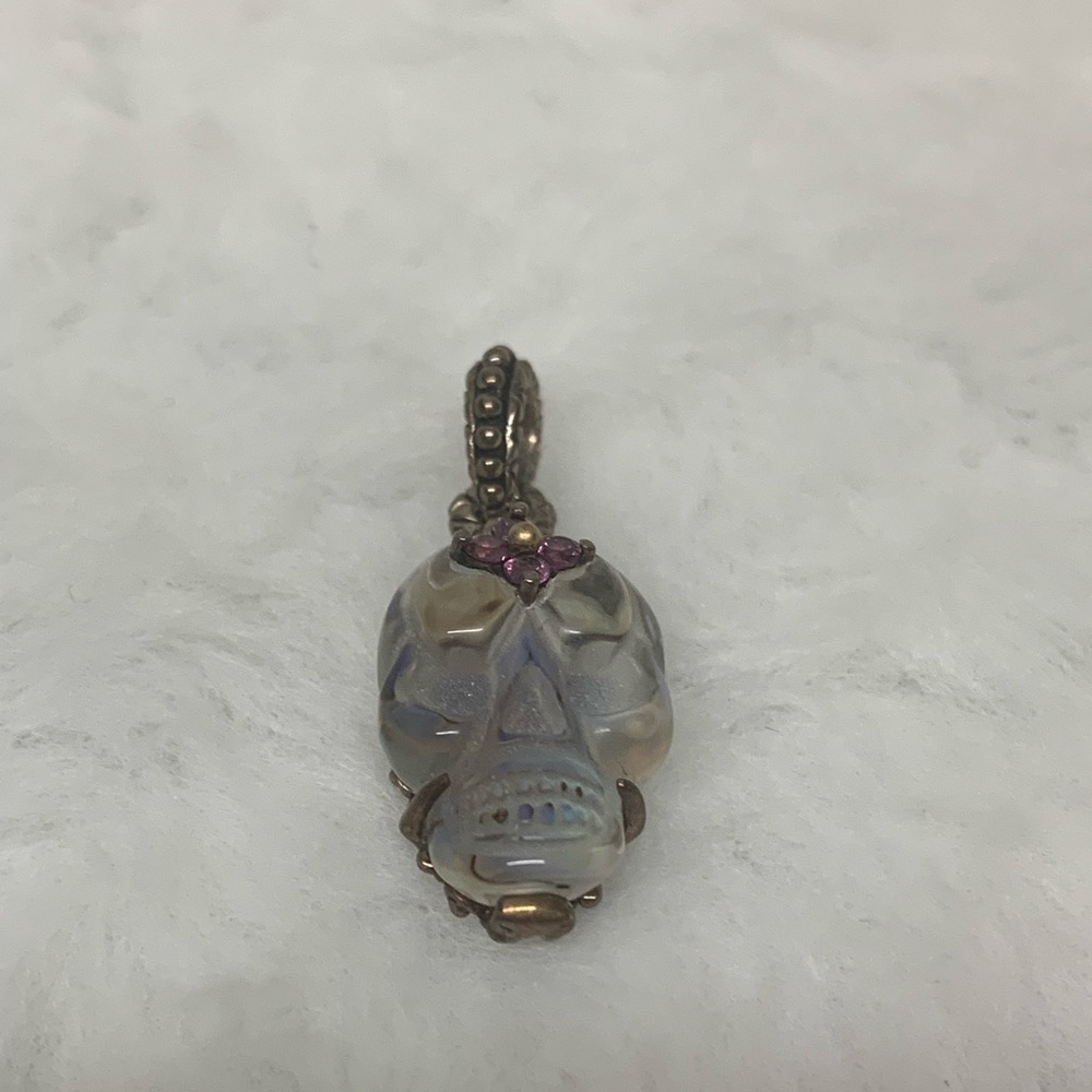 Barbara Bixby skull charm sterling 18k gemstone pendant